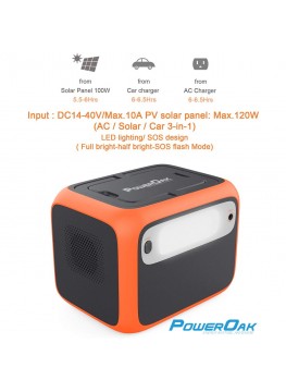 Batterie externe solaire 220V cubique - PS6 PowerOak 500Wh