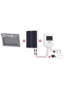 UNITECK Kit solaire pour abris / tiny house 20W 12V - Panneau solaire- Régulateur de charge MPPT – Fixation panneau solaire