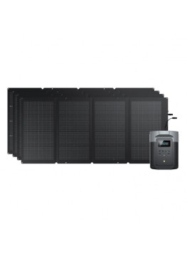 PACK ECOFLOW DELTA 2 MAX - 2400W station d'énergie LiFePO4 solaire + Panneau solaire pliable 220W