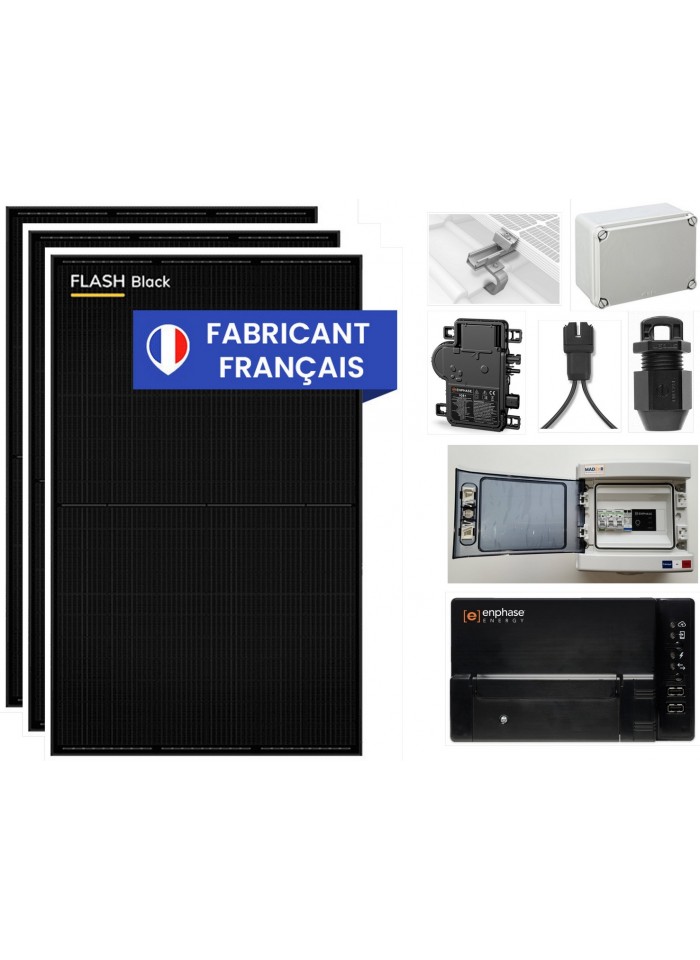 Kit solaire 1125Wc autoconsommation avec panneaux DualSun 375Wc et micro-onduleurs Enphase IQ8AC