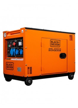 BLACK+DECKER Groupe électrogène 6300W Diesel BXGND6300E – Insonorisé, Électrique, Compatible ATS