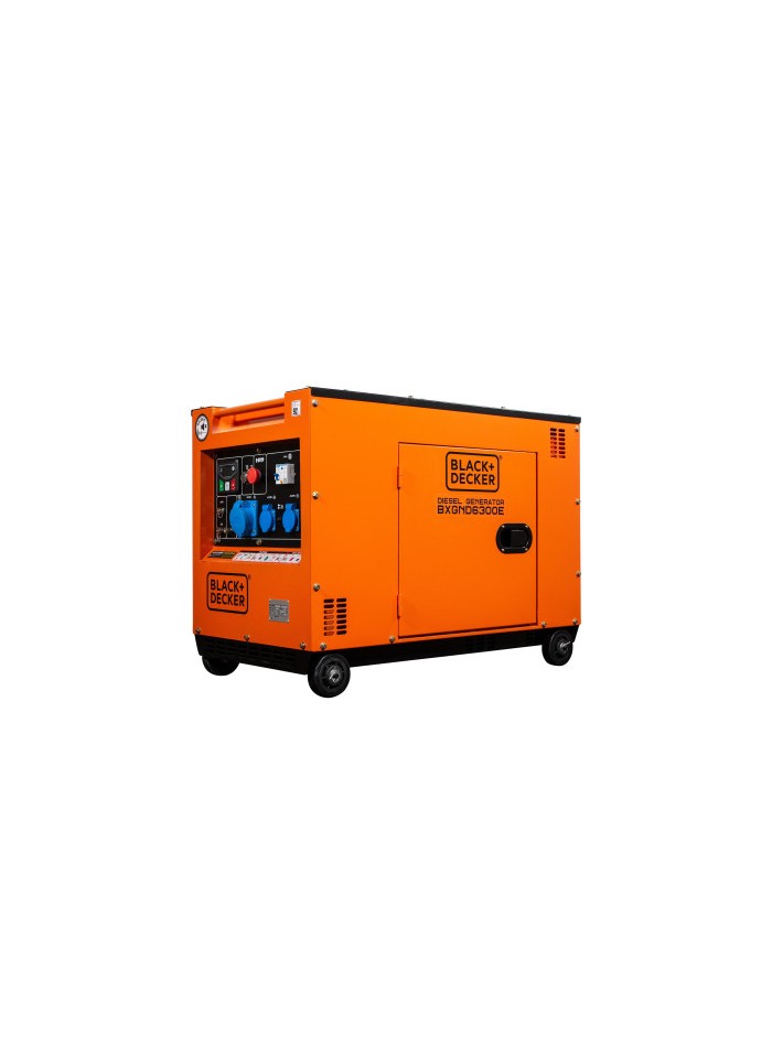 BLACK+DECKER Groupe électrogène 6300W Diesel BXGND6300E – Insonorisé, Électrique, Compatible ATS