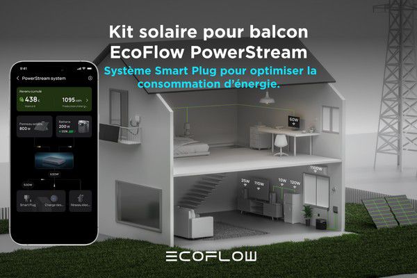 Station électrique pour balcon EcoFlow PowerStream, micro-onduleur
