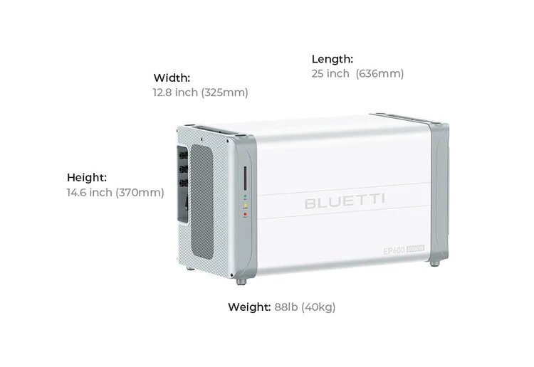 BLUETTI EP600 onduleur bi-directionnel de 6000 VA 230/400 V - Système de stockage d'énergie EP600 UPS auto-consommation