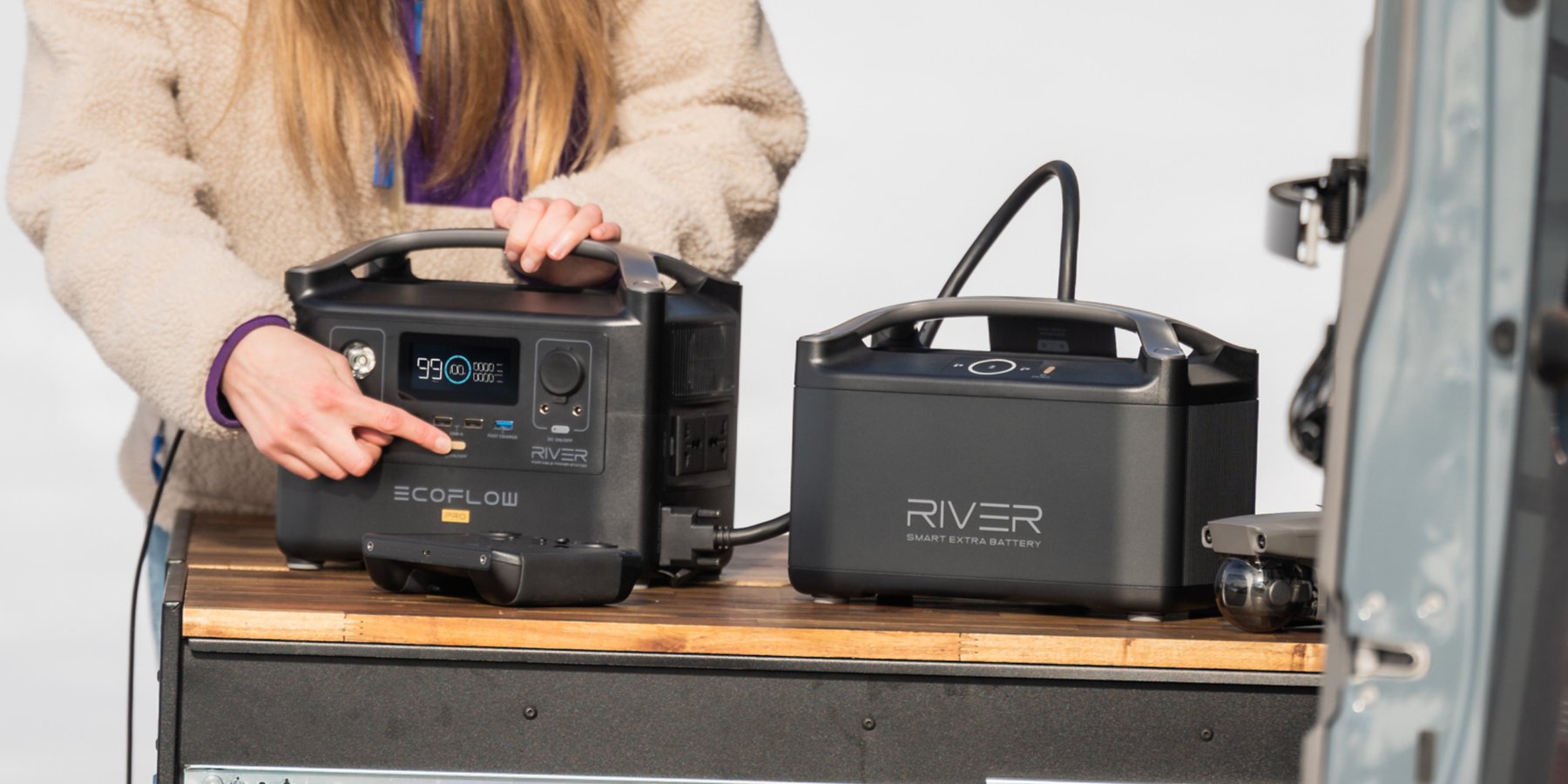 Batterie externe 220V river Pro avec batterie supplémentaire